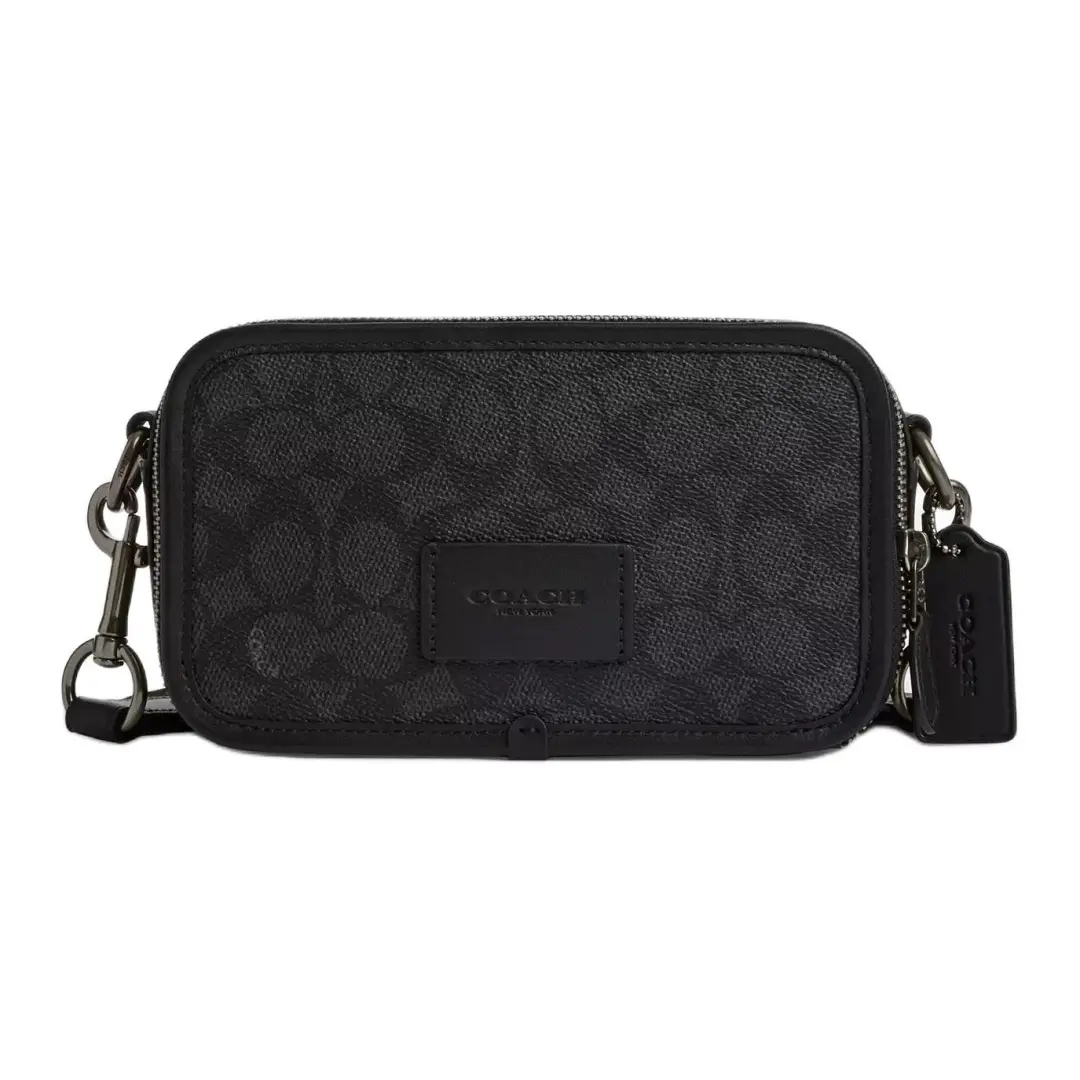 COACH Wyatt Coated Canvas Crossbody Bags Small Men's Charcoal