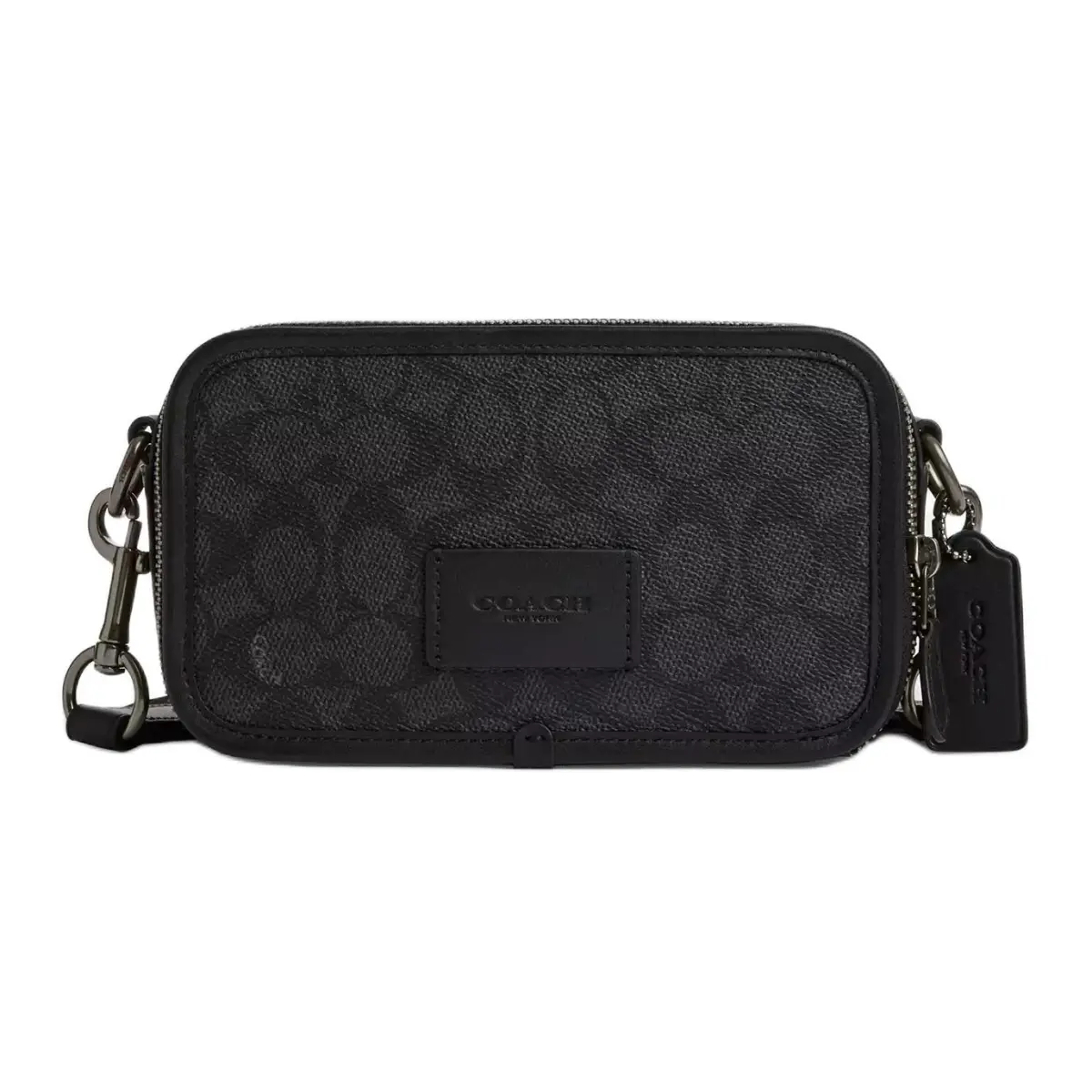 COACH Wyatt Coated Canvas With Calfskin Crossbody Bags Small Men's Charcoal