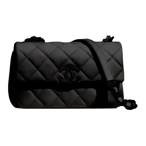 CHANEL Grain Calfskin And Metal Paint Flap Bag, Shoulder Bag, Crossbody Bag Small Women's Black