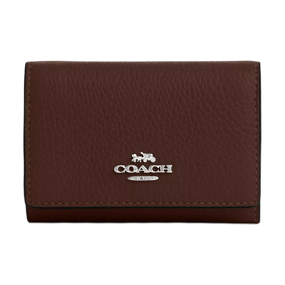 COACH Micro Pebbled Leather Wallet Regular Women's Maple