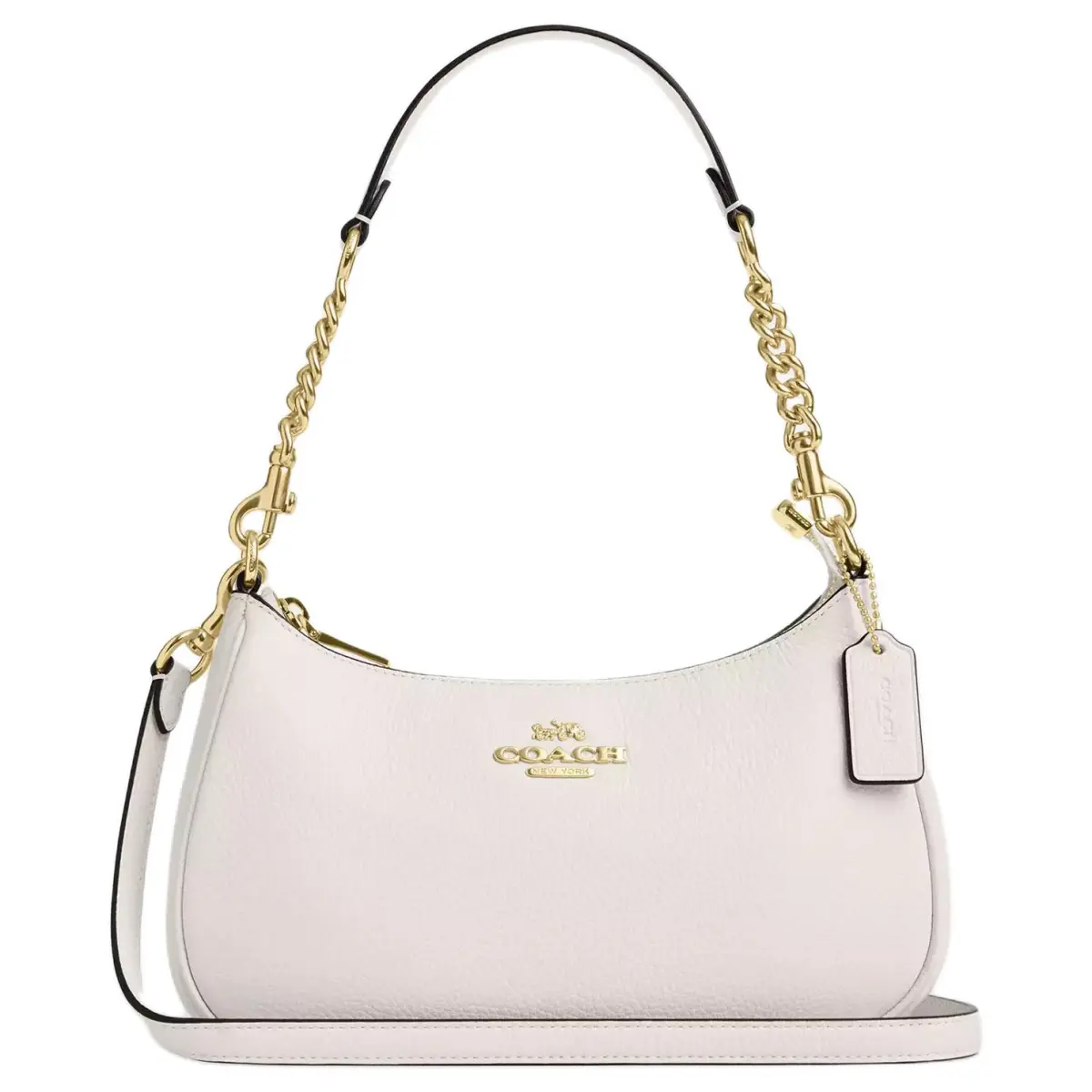 COACH Teri Leather Crossbody Handbag, Shoulder Bag Medium Women's Chalk White
