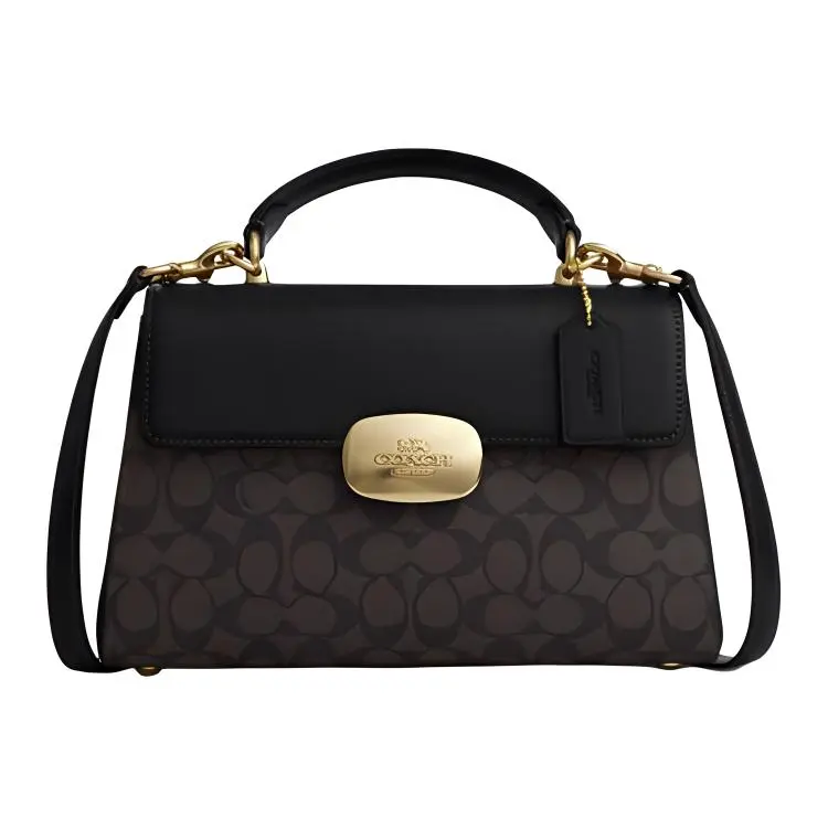 COACH Eliza Artificial Leather Handbag, Crossbody Bag Large Women's Black