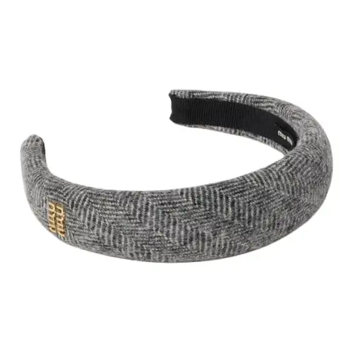 MIU MIU Miu Miu Logo Decoration Wool Headband Women's Black