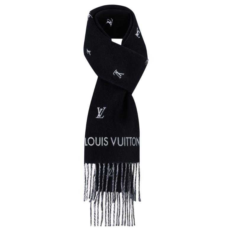 Мужской шарф Louis Vuitton шерстяной (черный)