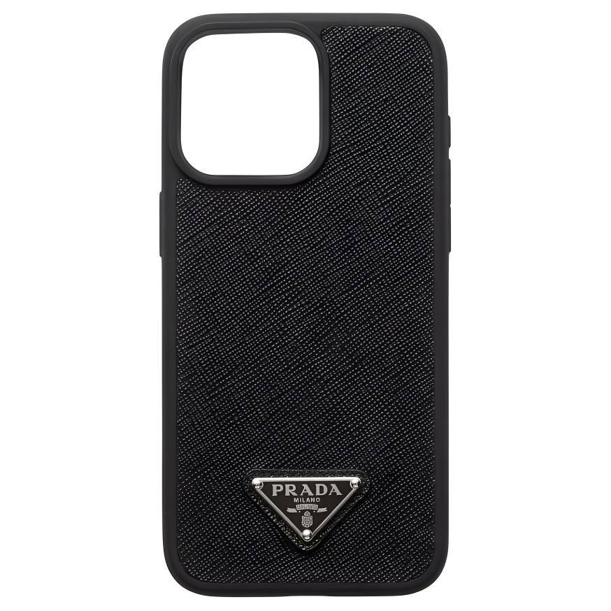 PRADA Prada, triangle, iphone 15, black protective case, 15 pro max, men's style