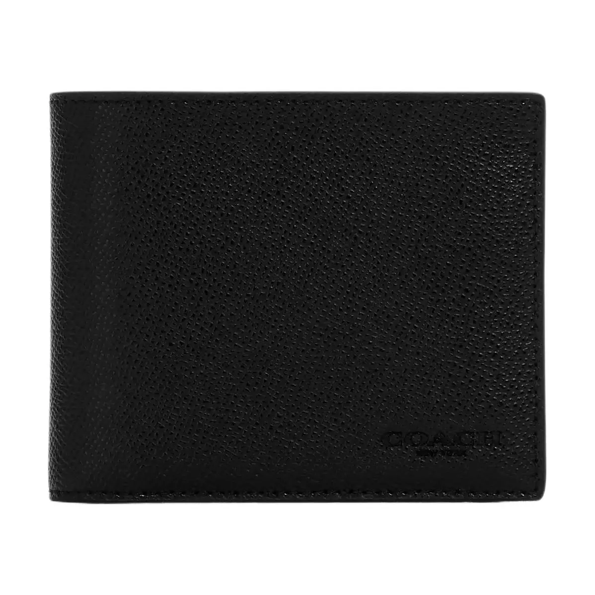 COACH Cross Grain Leather Wallet Regular Men's Black