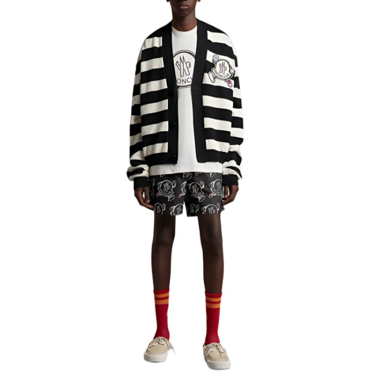 Moncler Allover Logo Printed Swim Shorts