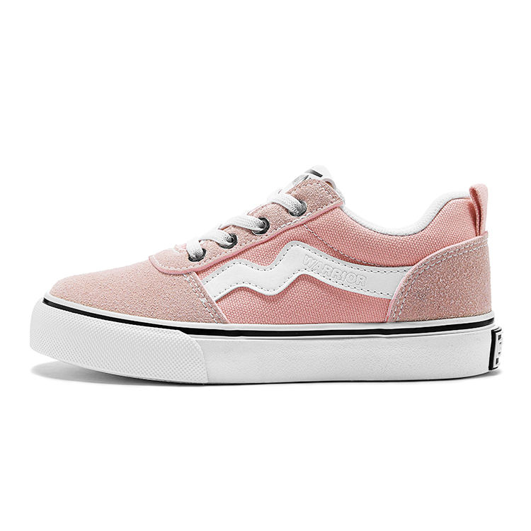 Warrior Breathable Shoes Campus Canvas Shoes Elementary School Sports Shoes Wear-Resistant Low-top Children's Canvas Shoes Pink Children's Style