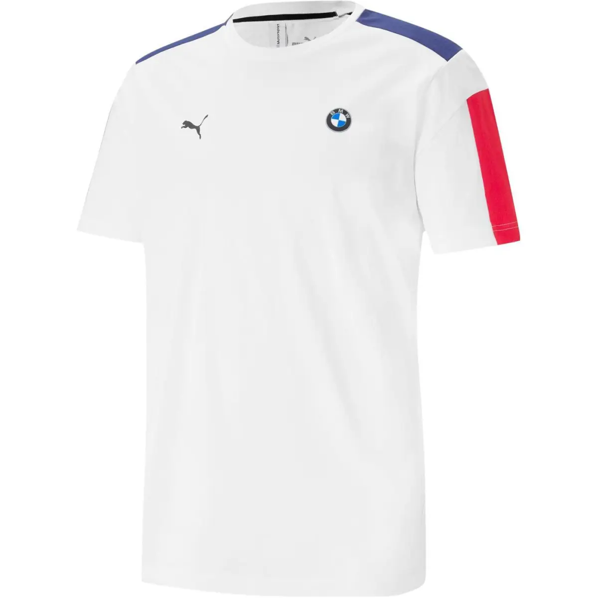 PUMA BMW Motorsport T-Shirts Men's White Crew Neck Moderate Straight Fit