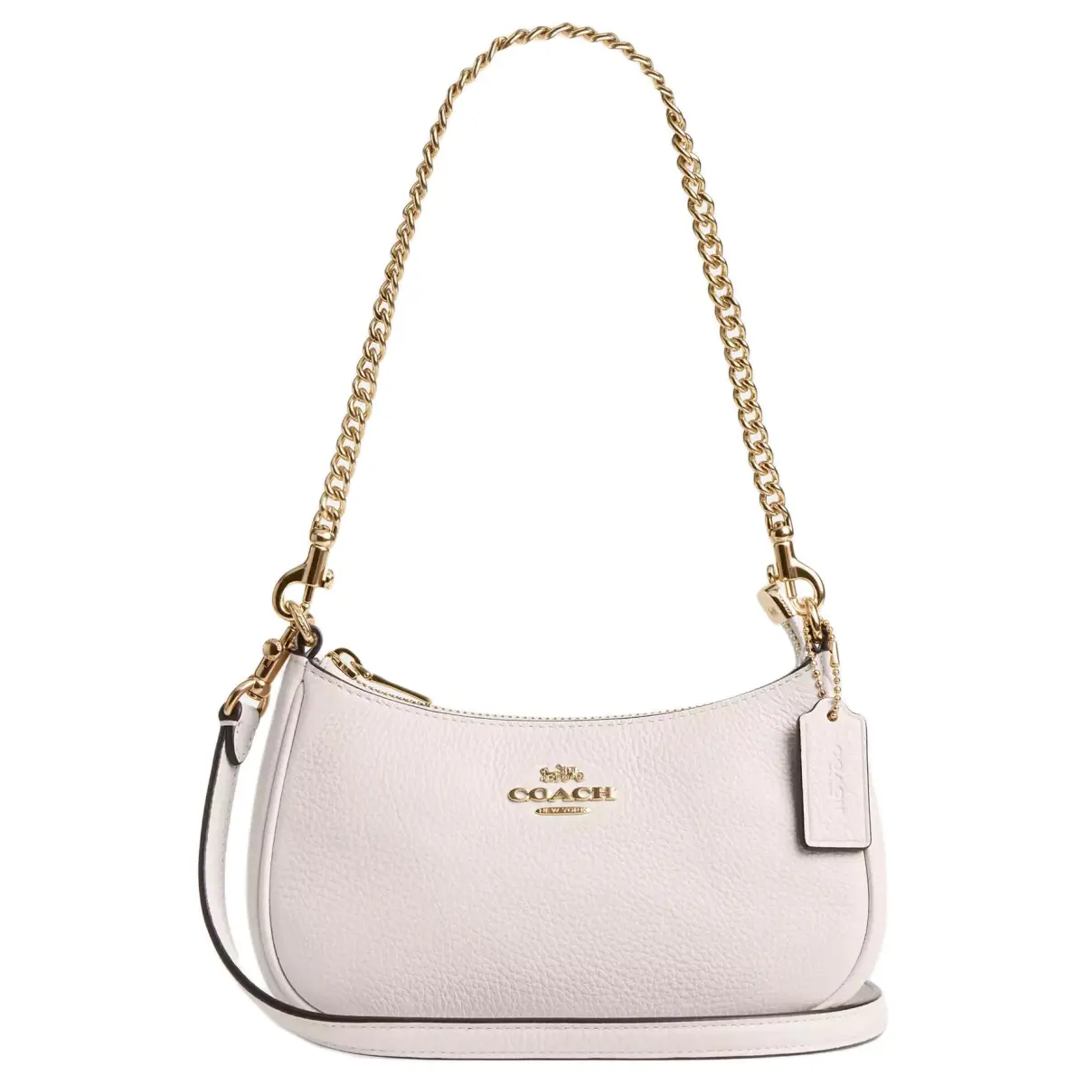 COACH Teri Pebbled Leather Crossbody Bag, Shoulder Bag Small Women's Chalk White