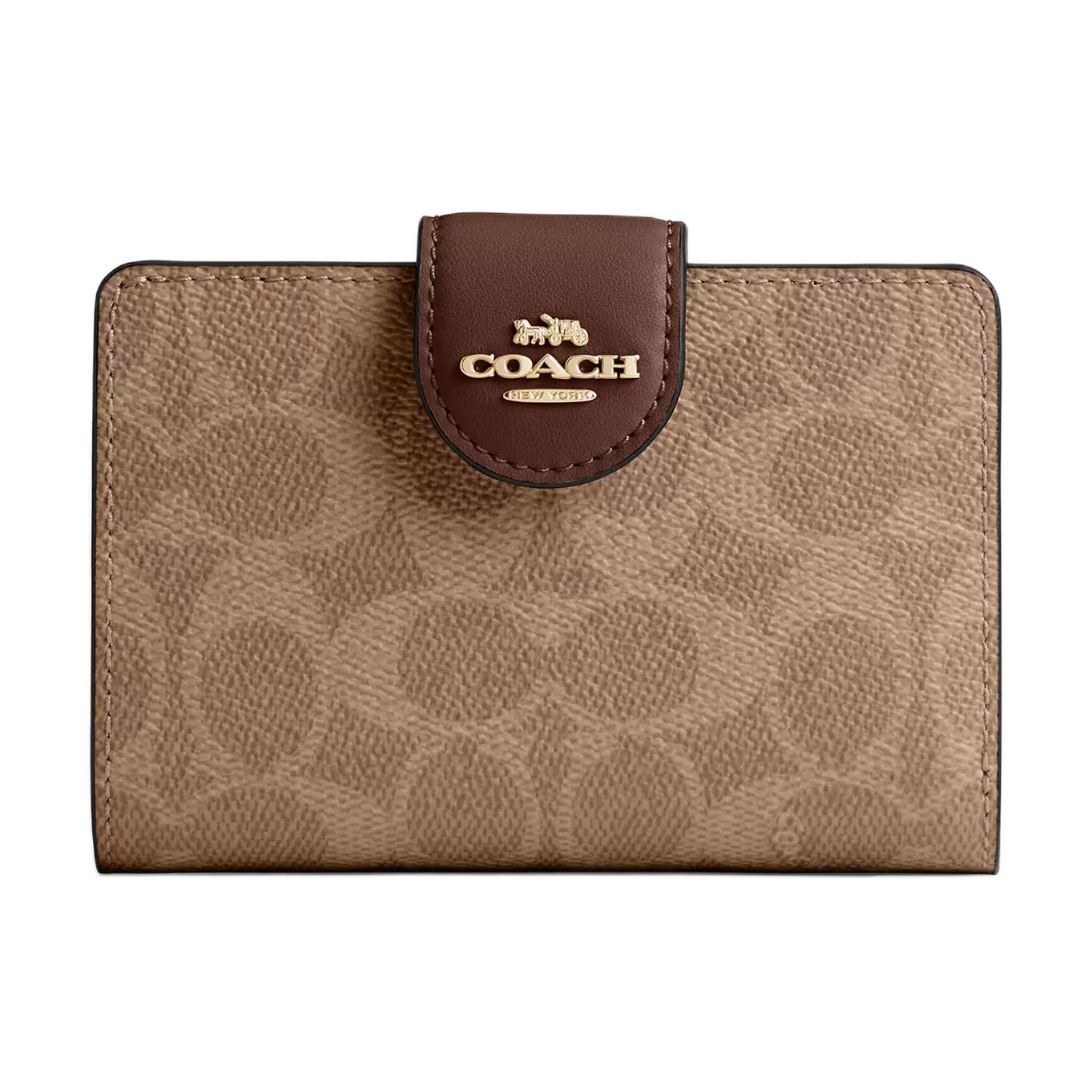 Женский кошелек COACH SignatureCanvas 13 (коричневый)