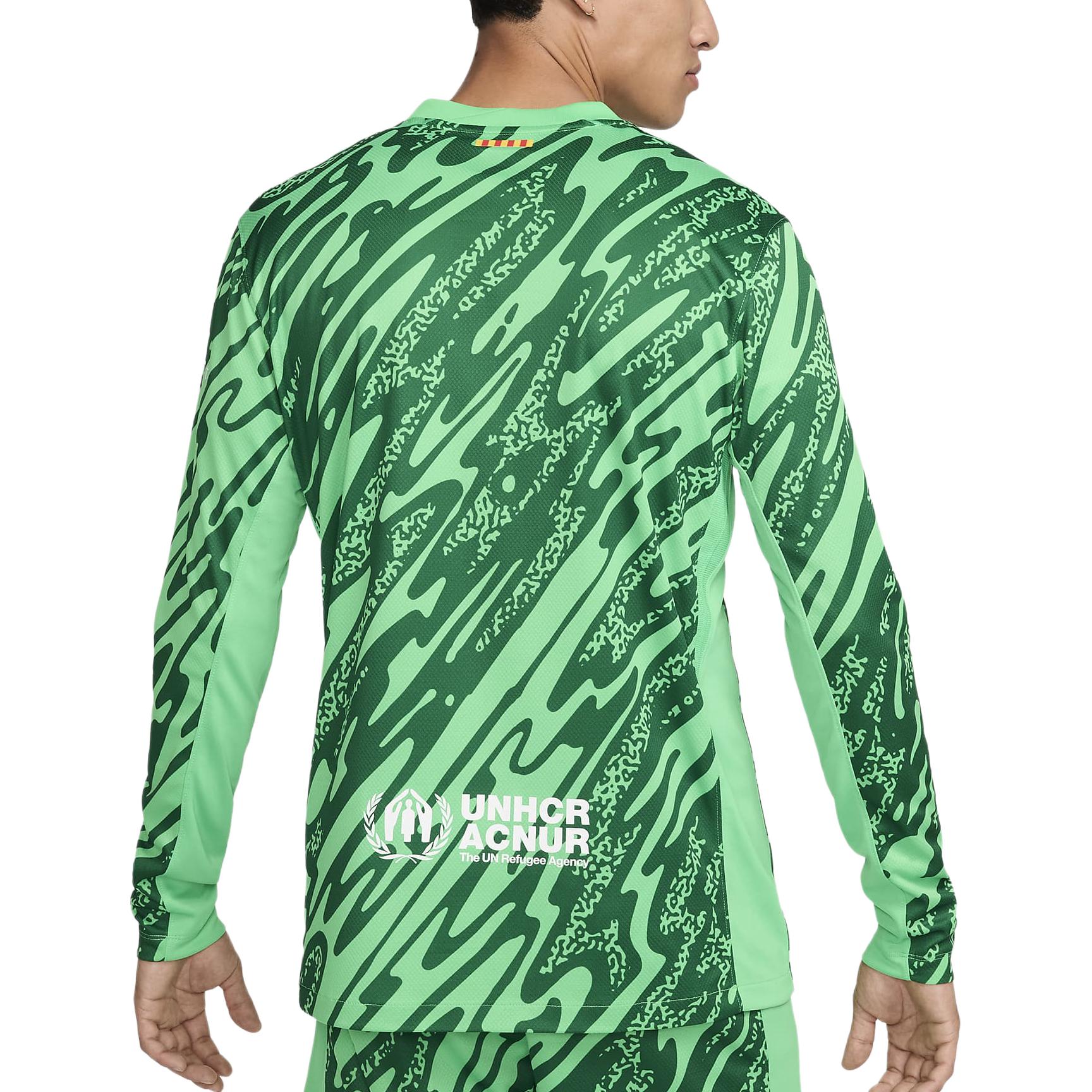 Nike Fc Barcelona 2024/25 Stadium Goalkeeper Men’s Nike Soccer Replica Long-Sleeve Jersey