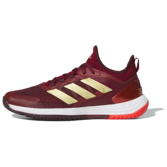 Adidas ADIZERO UBERSONIC 4.1 Tennis Shoes Men Low-Top Team Coll Burgundy 2/Gold Metallic/Team Maroon 2