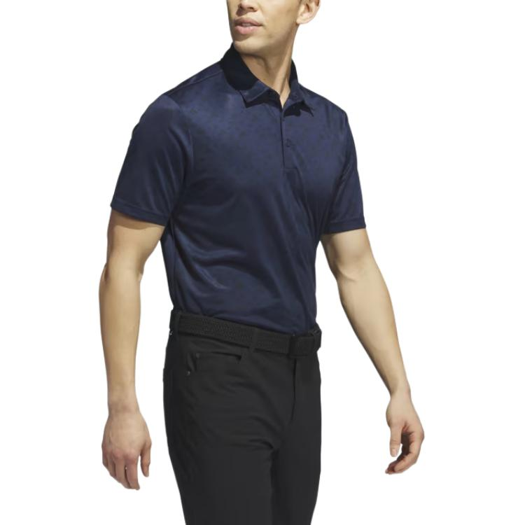 Adidas ALLOVER PRINT Core Allover Print Golf Polo Shirt Golf Clothing Men’s Collegiate Marine Blue