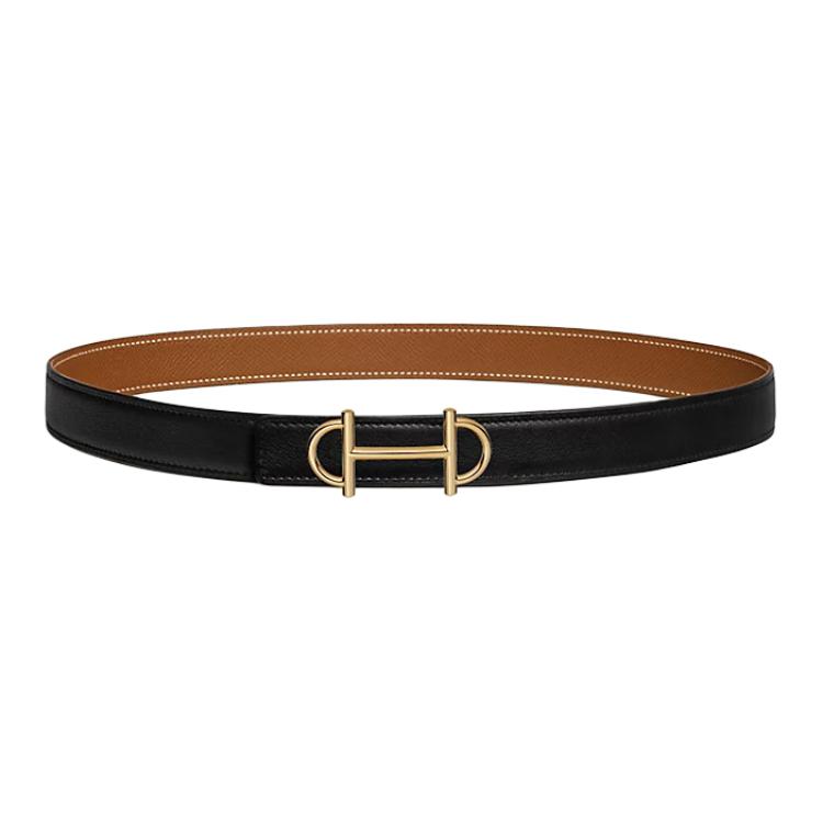 Женский ремень Hermes Gamma (черный / золотой)