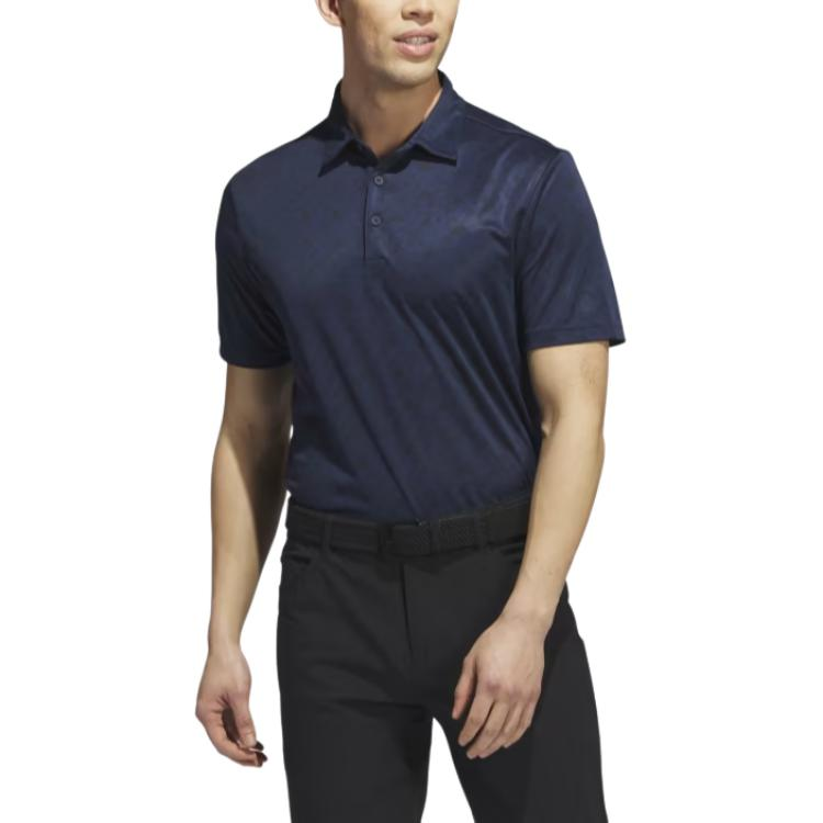 Adidas ALLOVER PRINT Core Allover Print Golf Polo Shirt Golf Clothing Men’s Collegiate Marine Blue