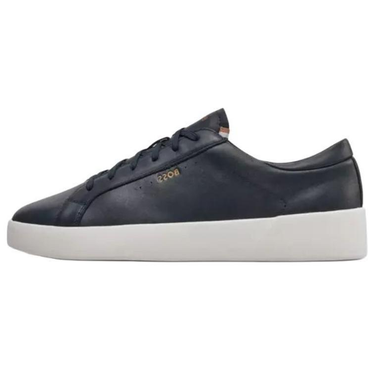 HUGO BOSS Belwar кожаная голова со шнурками Низкая банда панель обувь мужской стиль военно-морской синий