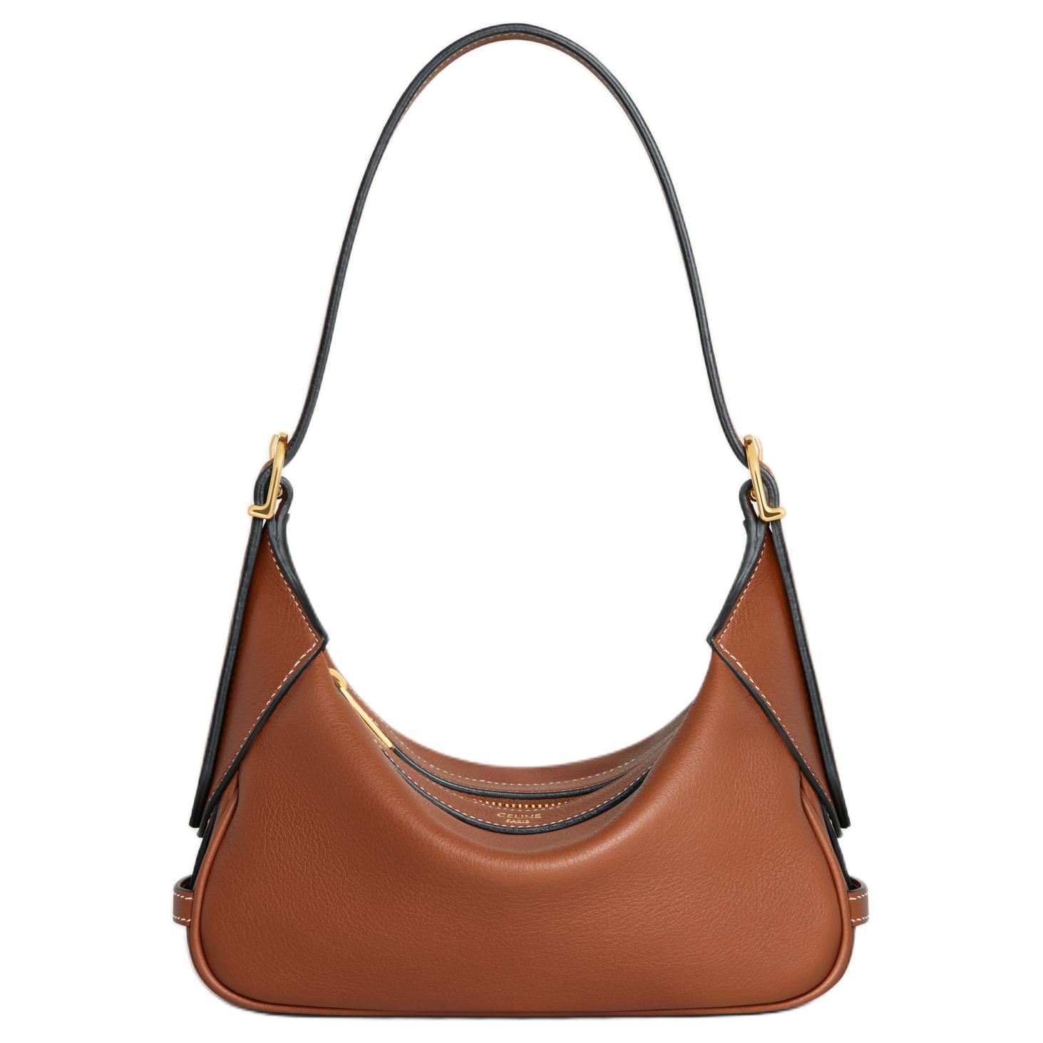 CELINE Romy Collection Soft Cow Leather Handbag, Shoulder Bag Mini Women's Tawny