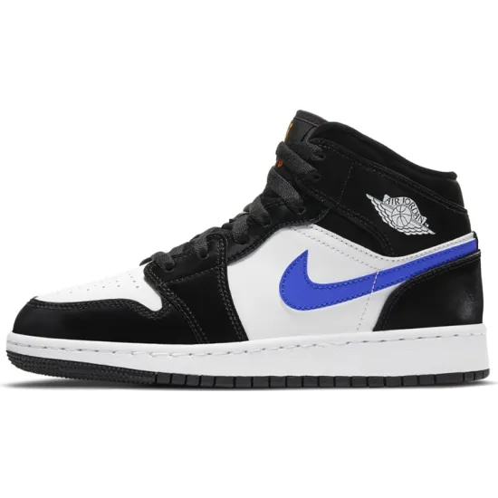 Jordan 1 Mid Black Racer Blue White GS