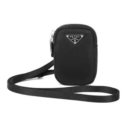 PRADA Re Nylon Fabric Wrist Bag, Coin Purse, Crossbody Bag, Shoulder Bag Women's Black
