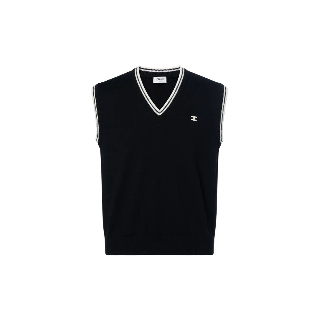 CELINE Triomphe Logo Embroidered Vest