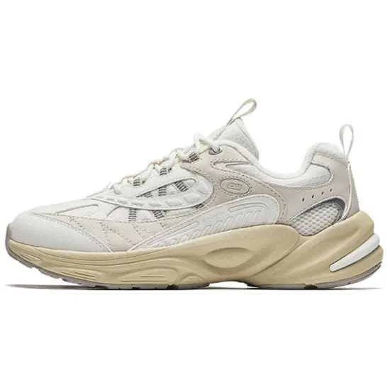 ANTA Deep Sea 2 Running Shoes Women's Low-Top Fleece-Lined Ivory White/Muddy Grey