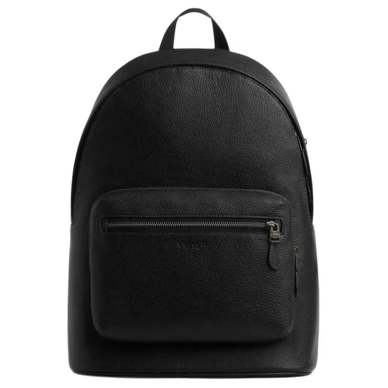 COACH West Pebbled Leather Backpack Large Men's Bronze & Black