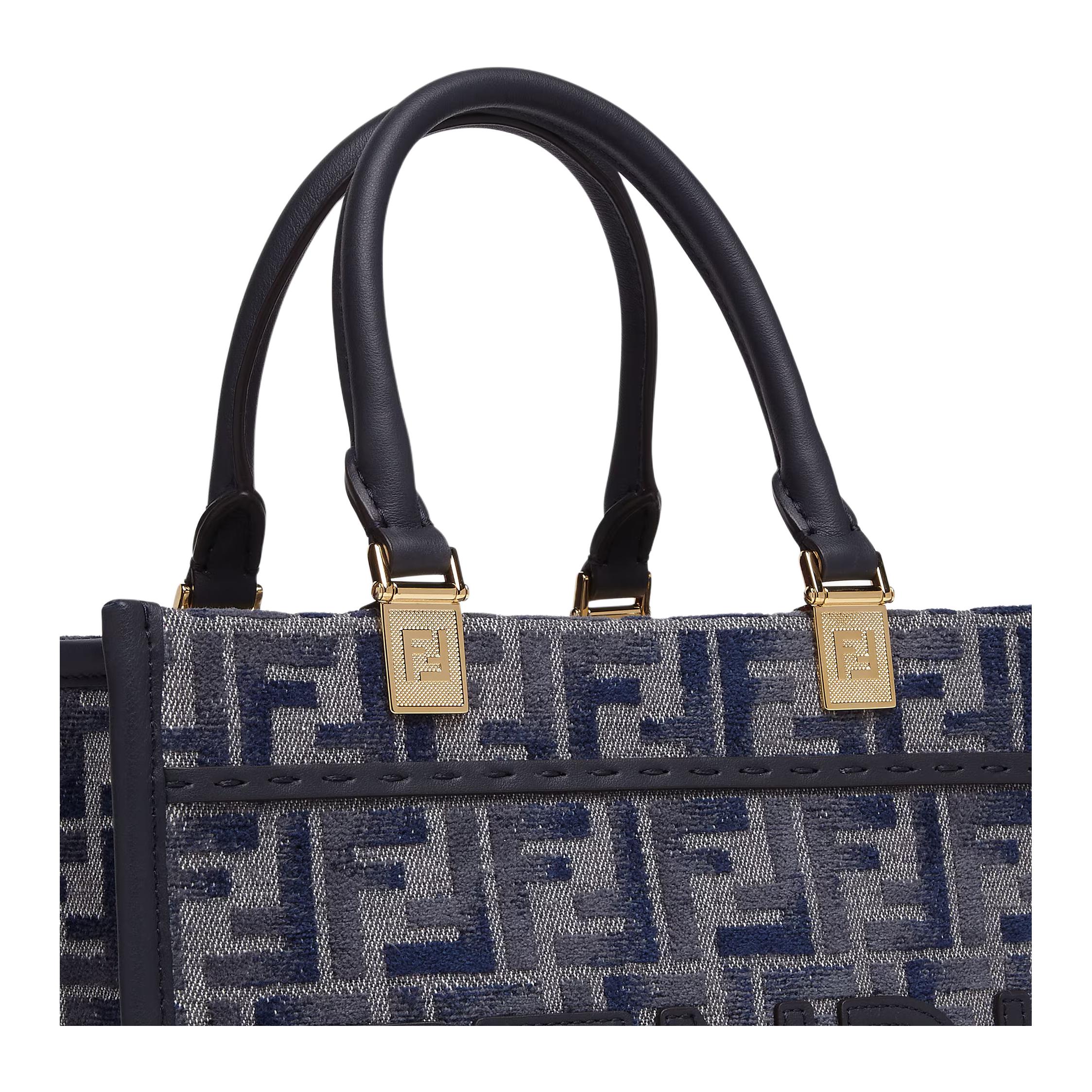 Женская сумка Fendi Sunshine (синяя) — фото 5