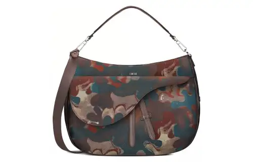 DIOR Saddle Leather Portable Crossbody Bag, Shoulder Bag Men's Multicolor