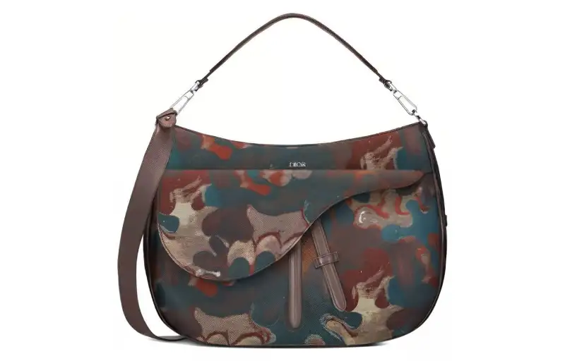 DIOR Saddle Leather Portable Crossbody Bag, Shoulder Bag Men's Multicolor