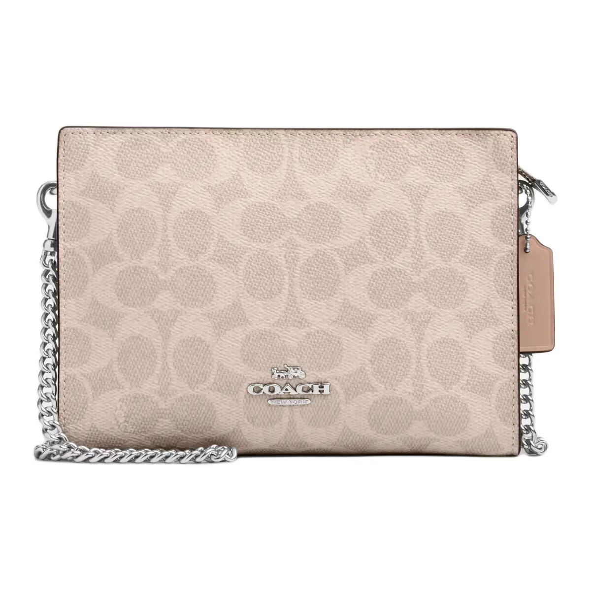 COACH Slim Crossbody Coated Canvas Shoulder Bag, Crossbody Bag Small Women's Silver & Sand & Gray & Umber