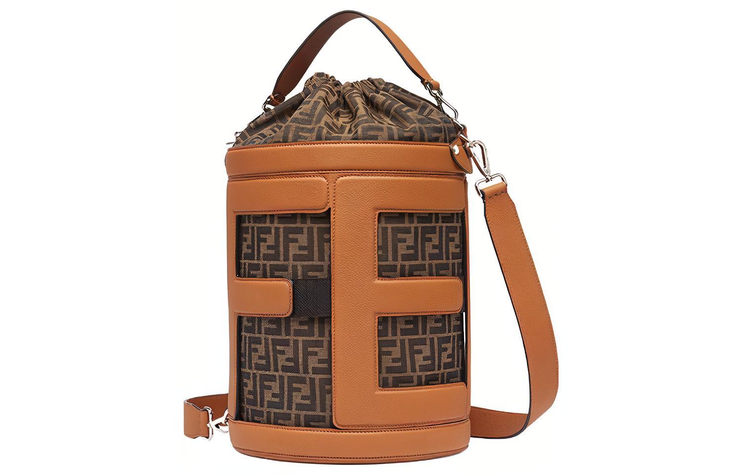 Женская сумка Fendi FF Monogram (коричневая)
