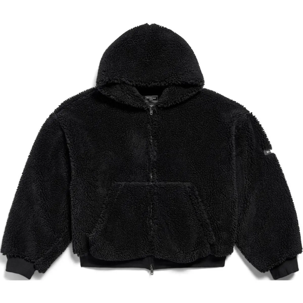 Balenciaga Zip-Up Fur Hoodie