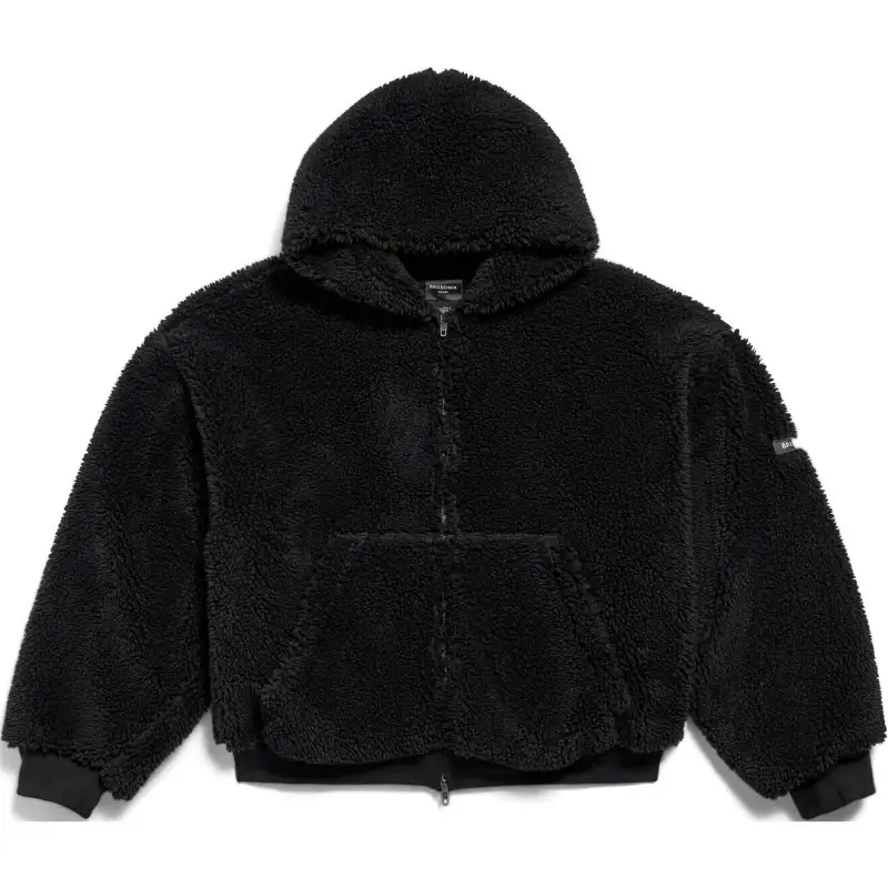 Balenciaga Zip-Up Fur Hoodie