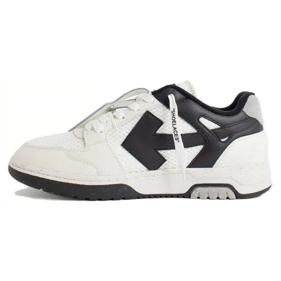 OFF-WHITE Out Of Office OOO Low Tops White Black