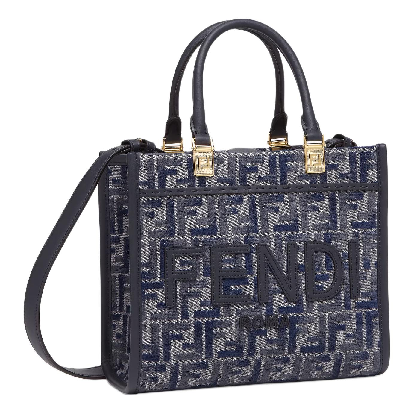 Женская сумка Fendi Sunshine (синяя) — фото 2