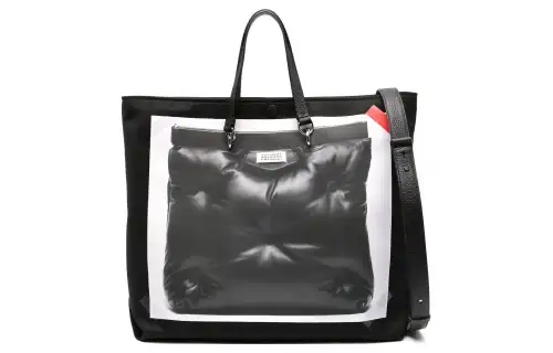Maison Margiela Logo Patch Panelled Tote Bag
