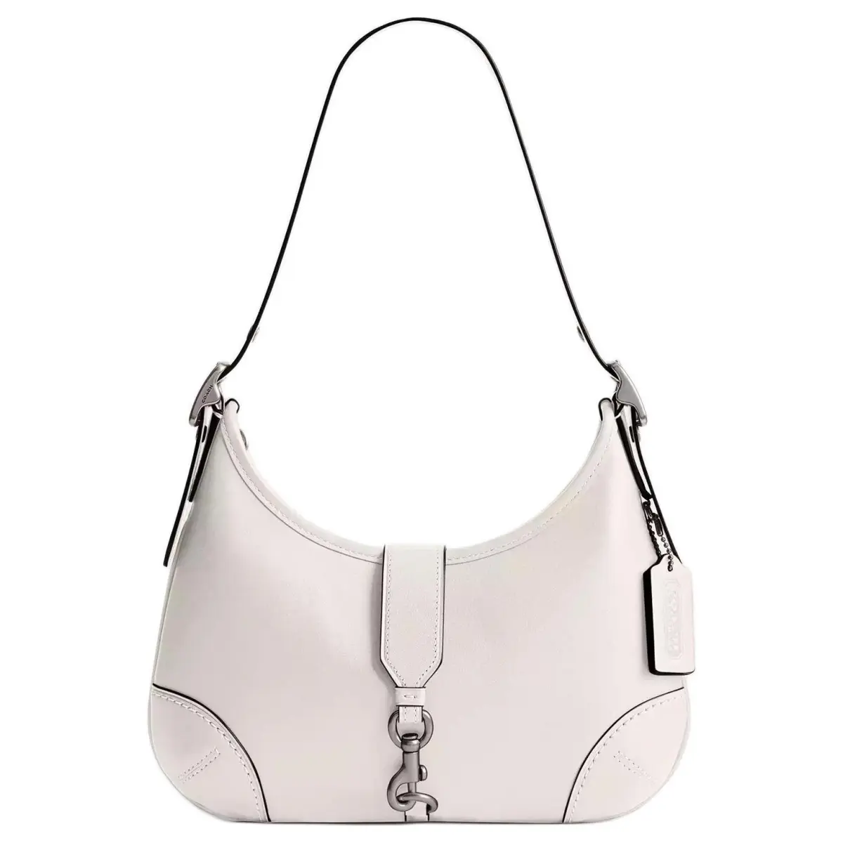 COACH Hamptons Leather Hobo Bag Shoulder Bags Large Women's Chalk White
