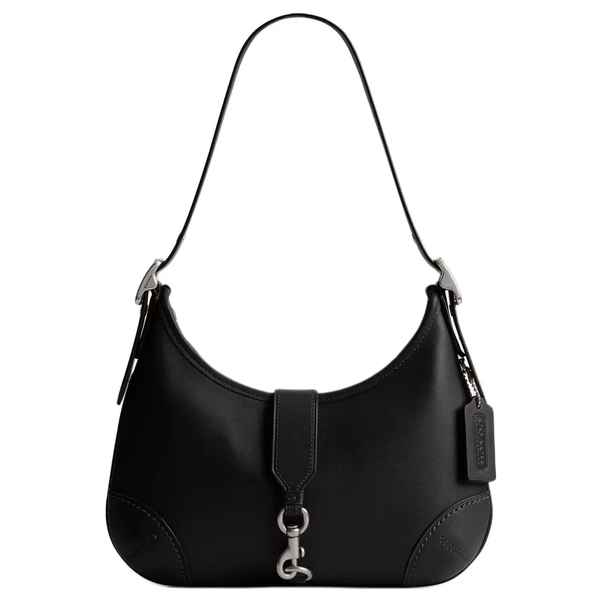 COACH Hamptons Leather Hobo Bag, Handbag, Shoulder Bag Large Women's Black