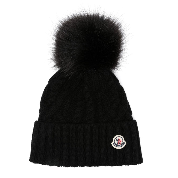 Женская шапка Moncler (черная)