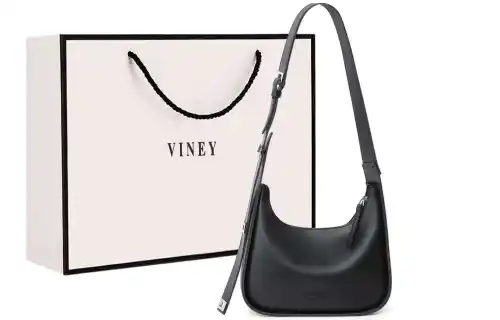 VINEY Tide, classic universal fashionable shoulder bag, sophisticated trend leather underarm bag, black one-shoulder bag, high-quality style