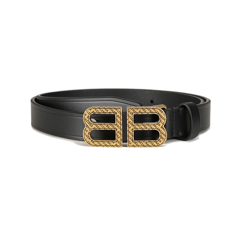 Женский ремень Balenciaga BB (черный)