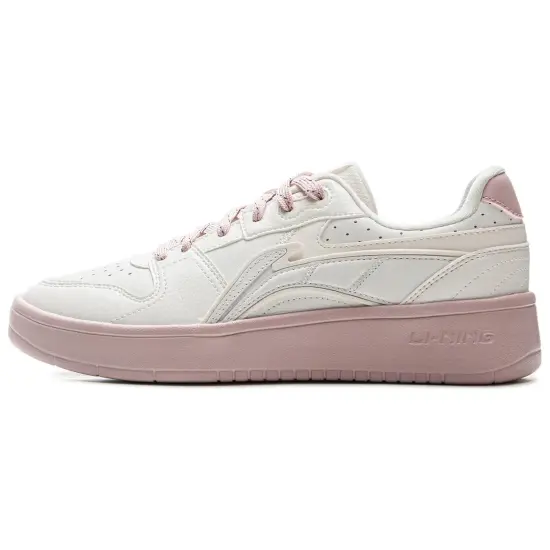 LiNing Acer Truncatum Anti Slip Wear Resistant Low Top Casual Shoes Women's White Pink