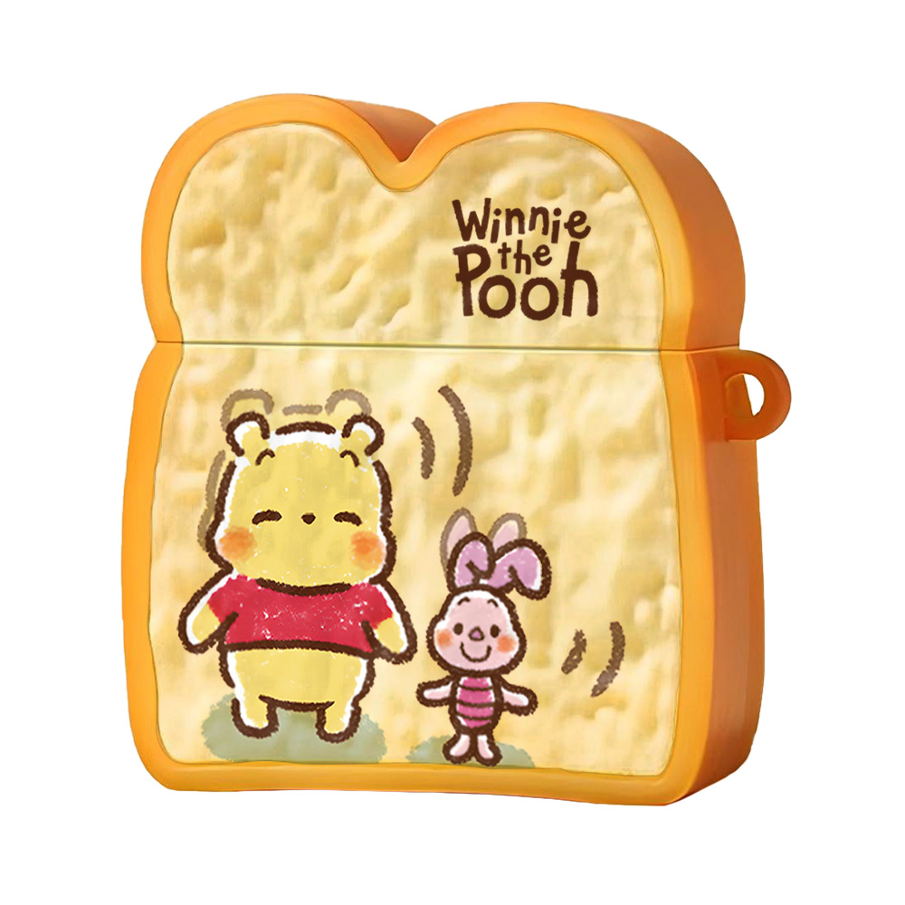 Disney Disney Suitable for Apple/apple airpods second generation/third generation/pro/por2 generation silicone Q version Piglet and Winnie the Pooh simple hand-painted toast bread anti-fall cartoon protective cover earphone case