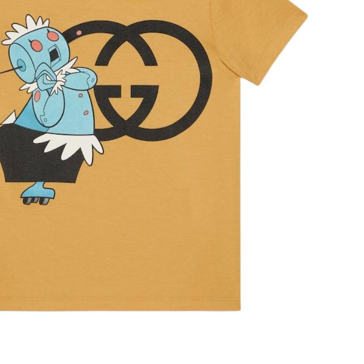 Детская футболка Gucci Logo (желтая) — фото 4
