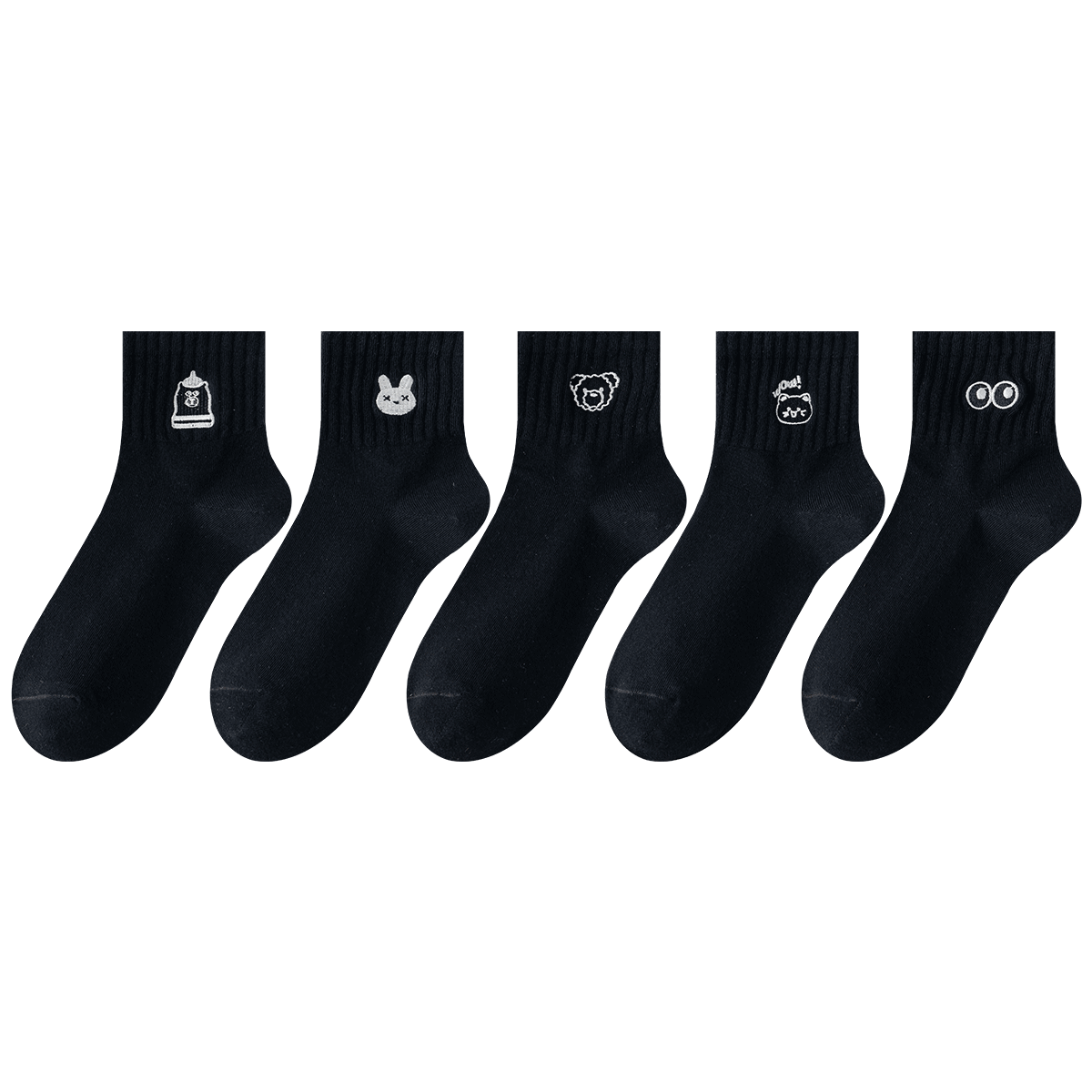 AUGUST Crew Socks Unisex 5 Pack