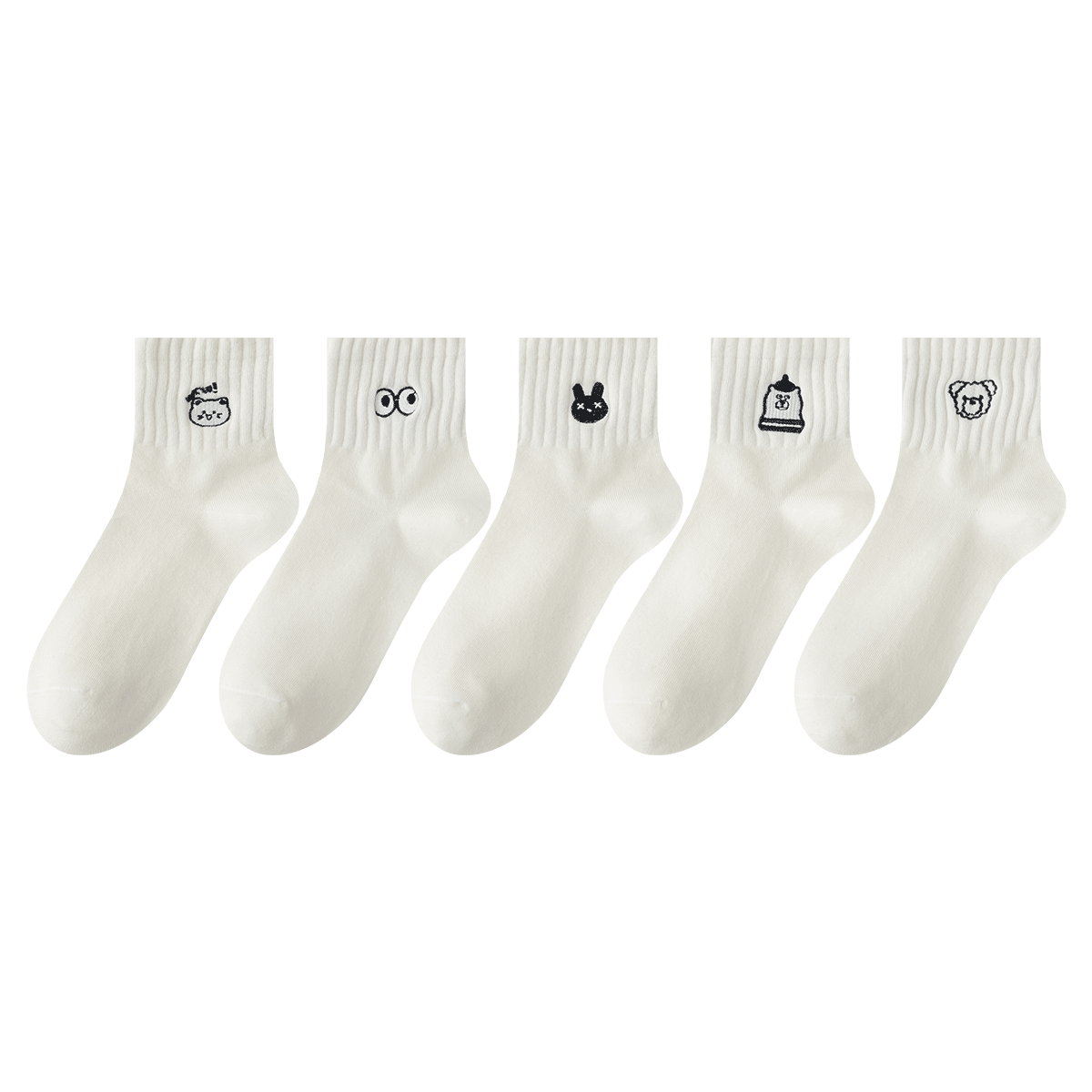 AUGUST Crew Socks Unisex 5 Pack