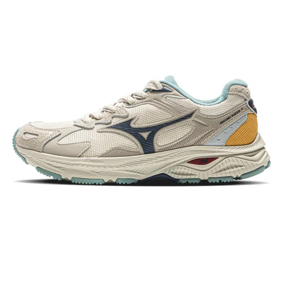 Mizuno Racer S 2.0 Running Shoes Unisex Low-Top Oyster Gray/Deep Sea Blue/Yellow