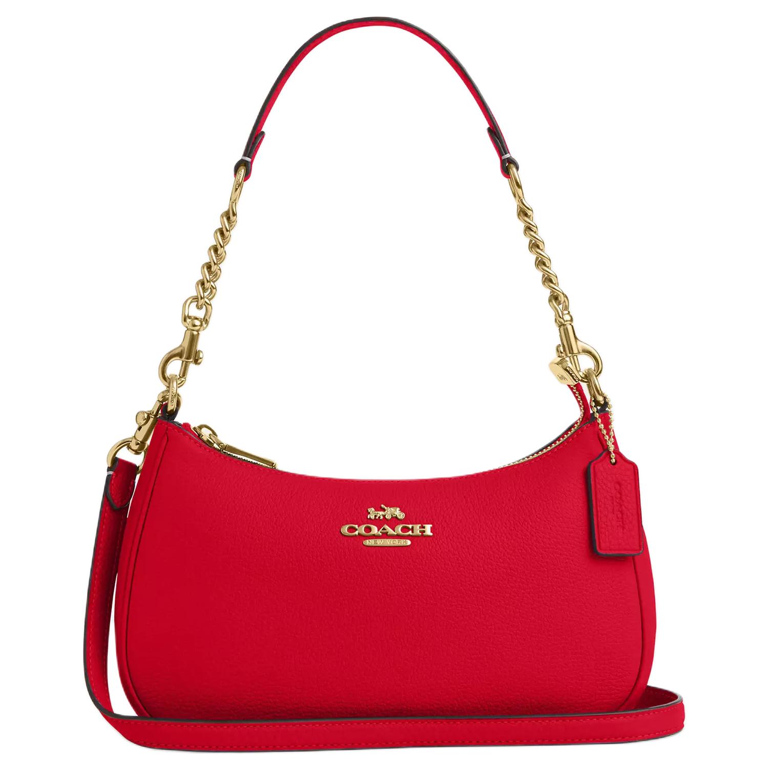 Coach Red Pony Hair Leather Shoulder Bag