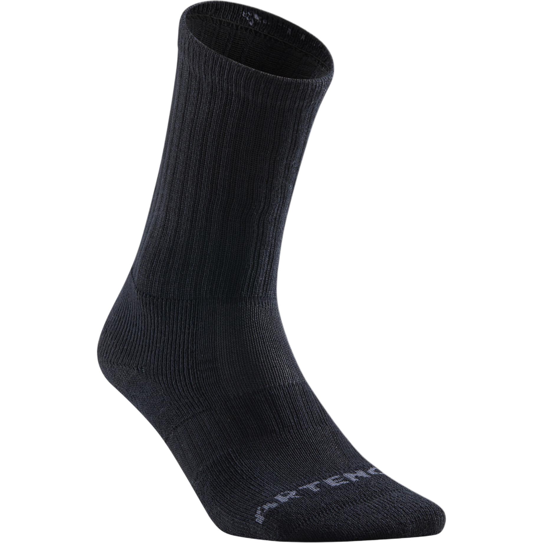 DECATHLON Crew Socks Unisex 3 Pack Black